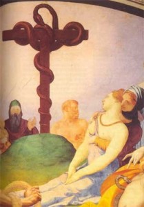 Il miracolo del serpente di Bronzo. Affresco del Bronzino, XVI sec.